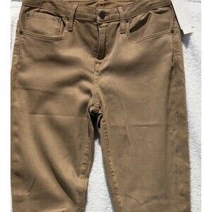 Helmut Lang Women's Ankle Pants Slim Straight Leg Khaki Beige Tan  30